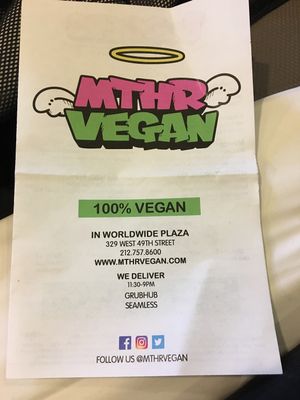 Adress at MTHR Vegan in New York City