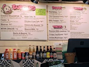 The menu at MTHR Vegan in New York City