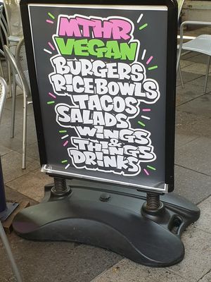 Sign at MTHR Vegan in New York City