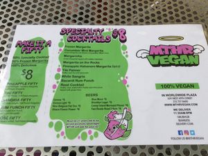 Menu at MTHR Vegan in New York City