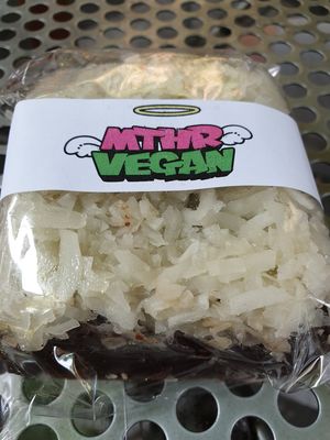 Coconut chocolate brownie at MTHR Vegan in New York City