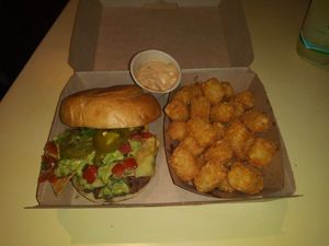 Beyond Nacho Burger and tots. at MTHR Vegan in New York City