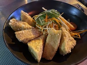 Crispy tofu papaya salad  at Yulli's in Surry Hills