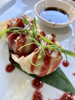 Leek dumplings  at Yulli's in Surry Hills
