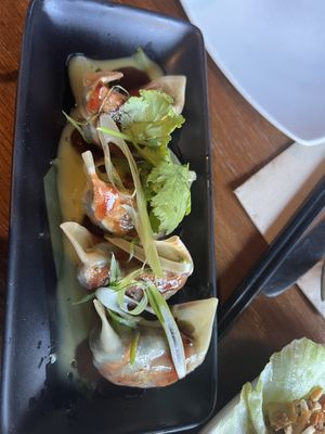 Kale and Saltbush Gyoza  at Yulli's in Surry Hills