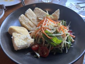 Crispy Tofu with Green Papayaa  at Yulli's in Surry Hills