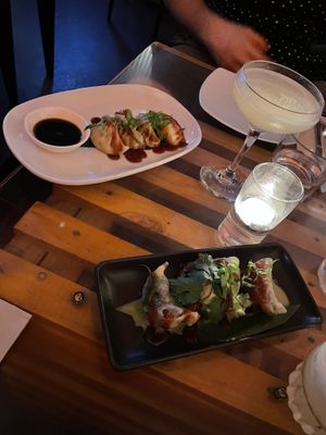 Two types of dumplings/gyoza  at Yulli's in Surry Hills