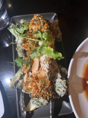 Fried broccolini   at Yulli's in Surry Hills