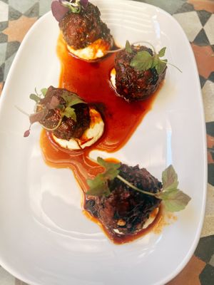 Shiitake Mushroom Balls  at Yulli's in Surry Hills