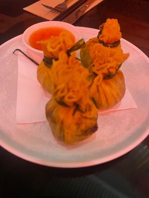 Edamame and coconut money bags at Yulli's in Surry Hills