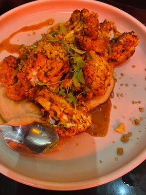 Adobo cauliflower  at Yulli's in Surry Hills