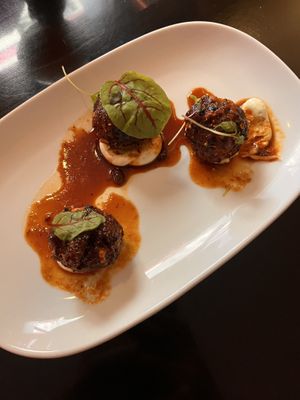 Shiitake mushroom balls   at Yulli's in Surry Hills