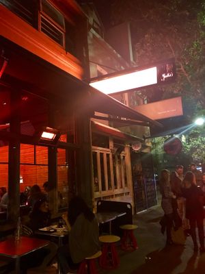 Minimal signage from the street front.  at Yulli's in Surry Hills