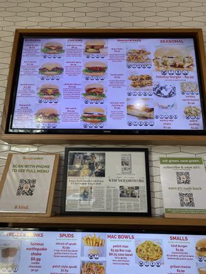 Digital Menu Close-Up (Vegan Junk Food Dreaming)  at Burger Patch in Sacramento