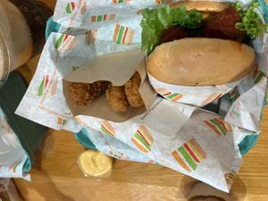 Chicken tenders and spicy chicken burger at Burger Patch in Sacramento