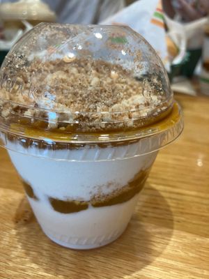 Fun size pumpkin milkshake at Burger Patch in Sacramento