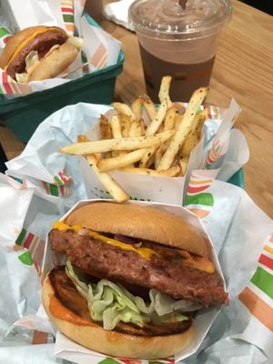 Bbq burger, fries, chocolate shake at Burger Patch in Sacramento
