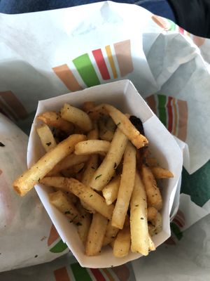 Shoestring fries with herbs at Burger Patch in Sacramento