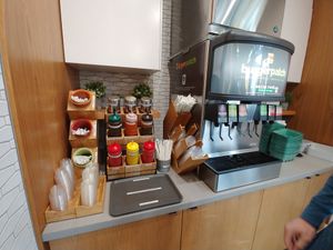 Drink counter at Burger Patch in Sacramento