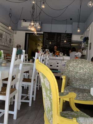 Inside at Snug Art Cafe in North London