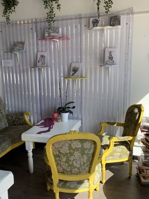 Inside at Snug Art Cafe in North London