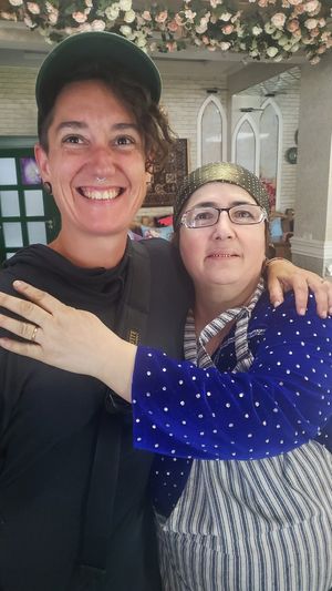 The wonderfull owner at Registon Restaurant & Cafe in Samarkand