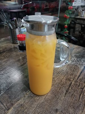 Jug of Juice (Orange) at West End Vegan Restaurant in West End