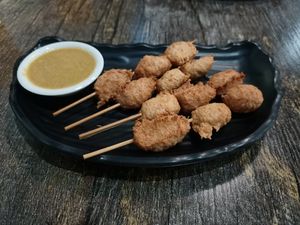 Chicken Satay Skewers at West End Vegan Restaurant in West End