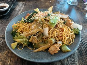 Mi Goreng Combination Noodle at West End Vegan Restaurant in West End