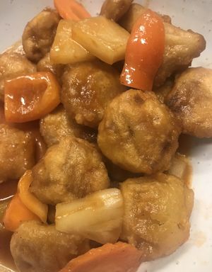 Sweet and sour pork   at West End Vegan Restaurant in West End