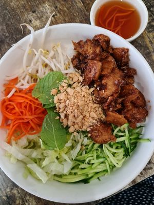 Lemongrass tofu vermicelli salad at West End Vegan Restaurant in West End