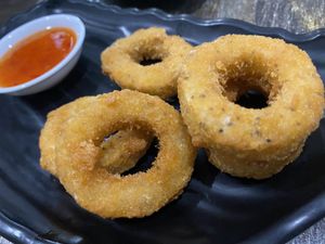 “Calamari” - a non vegan would not be able to tell the difference!  at West End Vegan Restaurant in West End