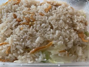 Vegan salty fish fried rice. I wouldn’t recommend at all    at West End Vegan Restaurant in West End