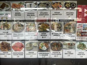Some menu items. at West End Vegan Restaurant in West End