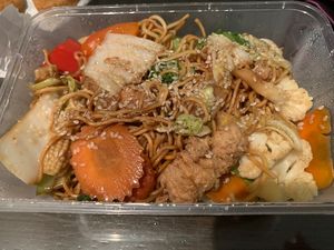 Thin yellow noodles. Was not bad    at West End Vegan Restaurant in West End