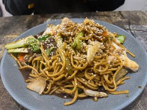 Mongolian noodles  at West End Vegan Restaurant in West End