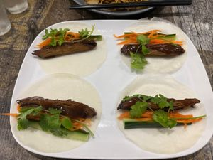 Peking “duck” entree   at West End Vegan Restaurant in West End
