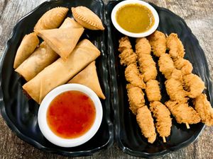 Mixed Entrée & Satay Skewers   at West End Vegan Restaurant in West End