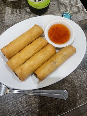 Spring rolls  at West End Vegan Restaurant in West End