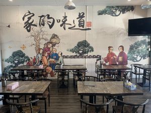 wall art / seating   at West End Vegan Restaurant in West End