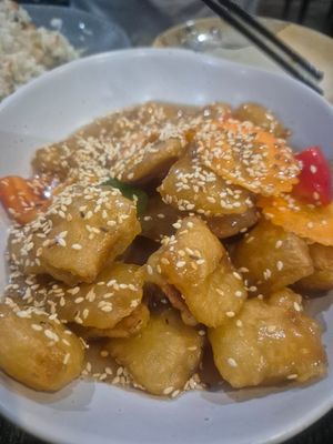Sweet n sour "pork" at West End Vegan Restaurant in West End