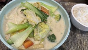 Yellow curry  at West End Vegan Restaurant in West End