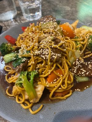 Mongolian noodle  at West End Vegan Restaurant in West End