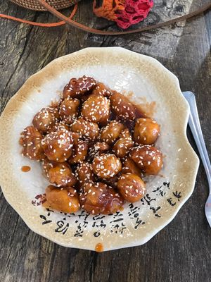 Honey chicken at West End Vegan Restaurant in West End