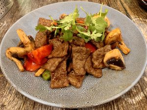  “Beef” and mushroom: Tasted amazing! at West End Vegan Restaurant in West End