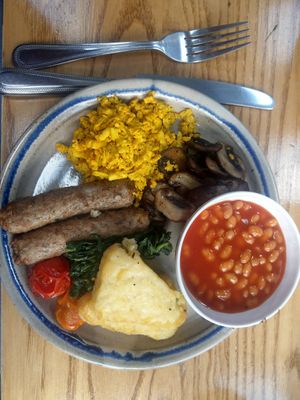 Full vegan breakfast at The Lost ARC in Rhayader