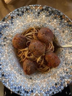 lady and the tramp linguini  at Maistros in Lefkada