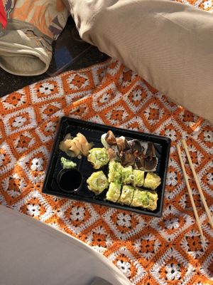 Takeaway sushi! All vegan at Zuuma in Aalesund