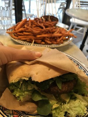 The portobello burger at Mango Vegan Street Food - Zelazna in Warsaw