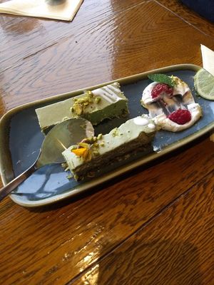 Matcha lime pudding at Wildwood Café in Carlingford